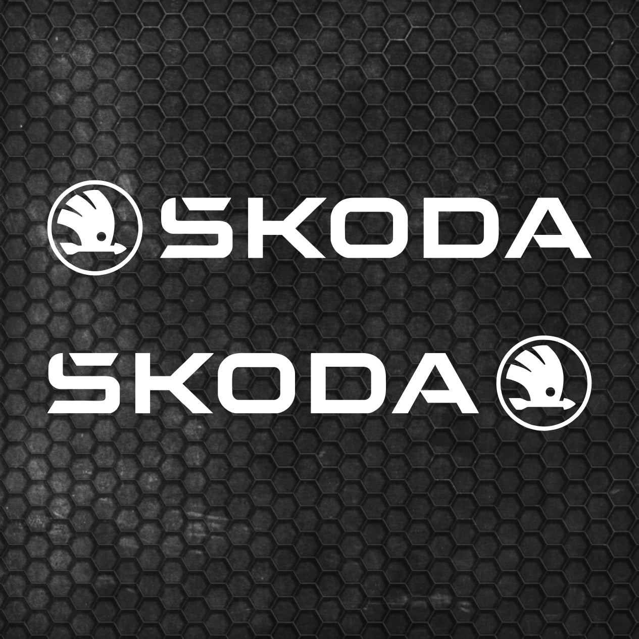 Set 2 Pcs Skoda Logo Decal Sticker Sport Racing Stripes Emblem Graphic | Skoda Cut Emblem logo Vehicle Sticker, Vinyl Car Decal Both Sides