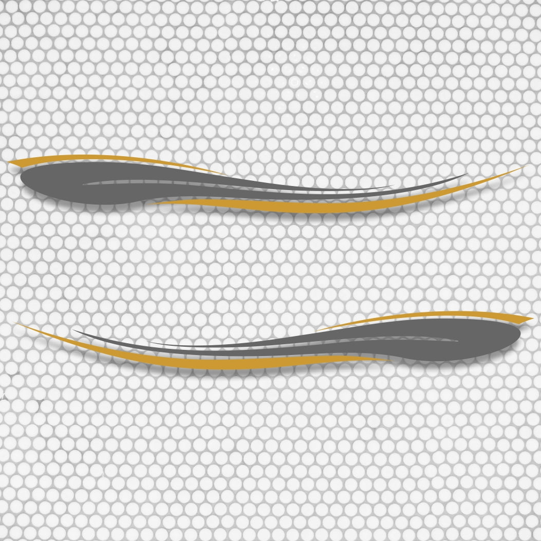 Set 2 Pcs Vehicle Stripes Auto Graphics Car RV Trailer Truck Boat Accent Stripe Both Sides Decals | Van Stripes Sides vinyl Decor adhesives