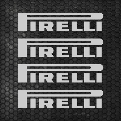 Set 4 HQ Pirelli Tyre Sponsor Vinyl Racing Motorsport Emblem Sticker Decals | Motorcycle Car Vehicle Emblem Decor Kit Racing wrap Adhesives Pirelli Cut vinyl Logo