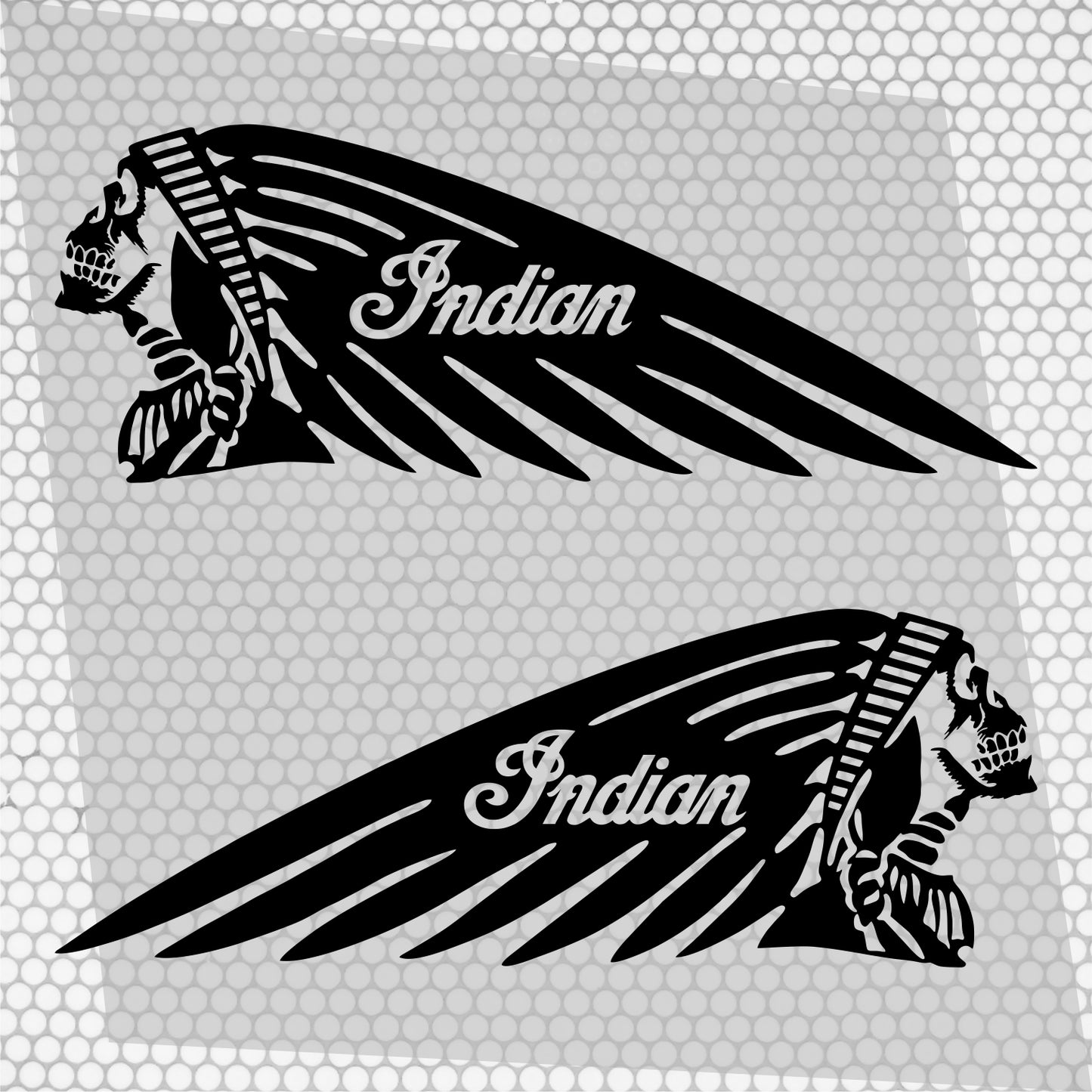Set 2 Pcs Emblem High Quality Vehicle Motorcycle Stickers Indian Skull Scout Decorative Tank Vinyl Adhesive | Motorbike decor stickers kit