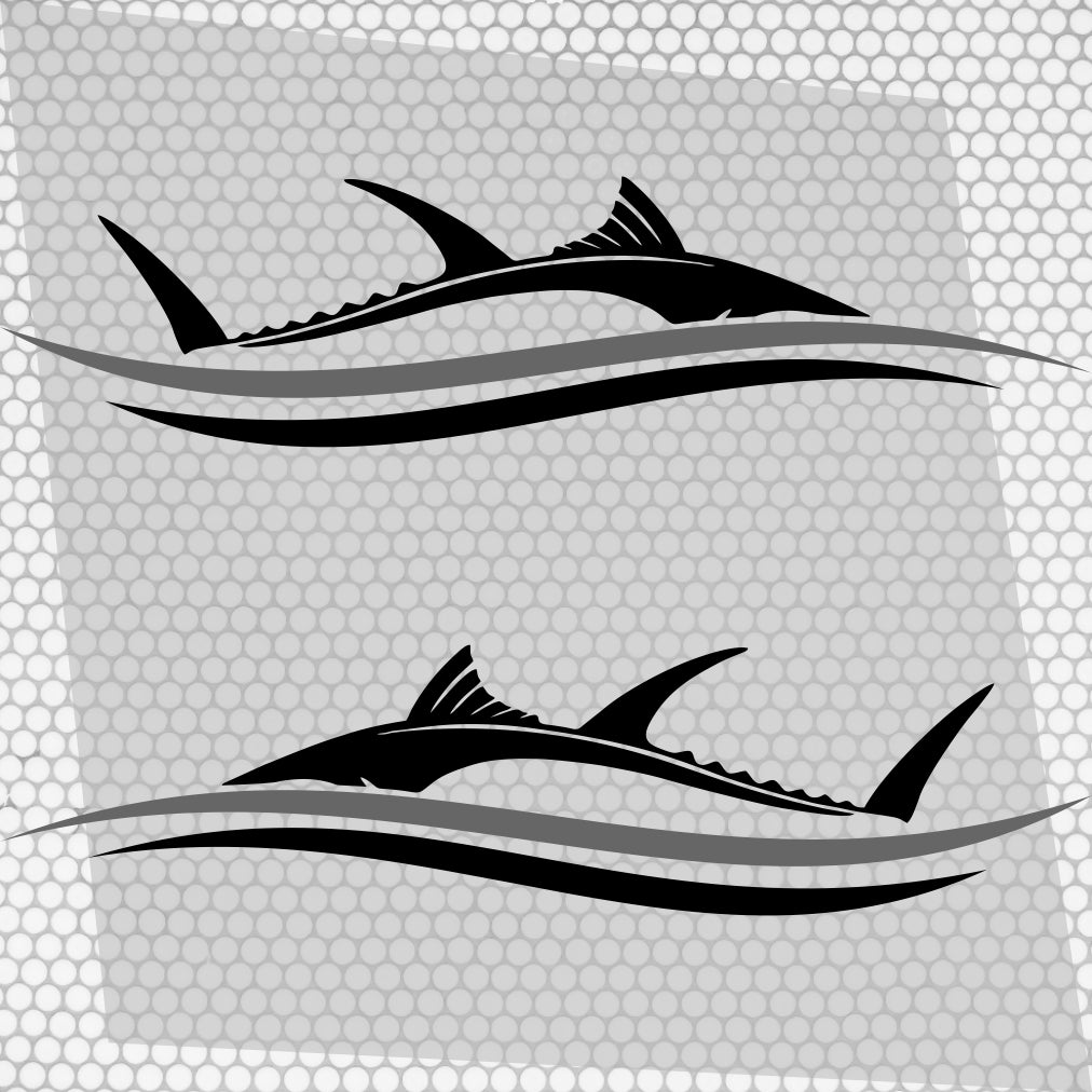 Set 2 Pcs Side Boat Stripe Fish in Wave Sticker Boat Body Decal Cruise | Ocean Mural Vinyl Covers Adhesives Styling fishing Boats Decoration