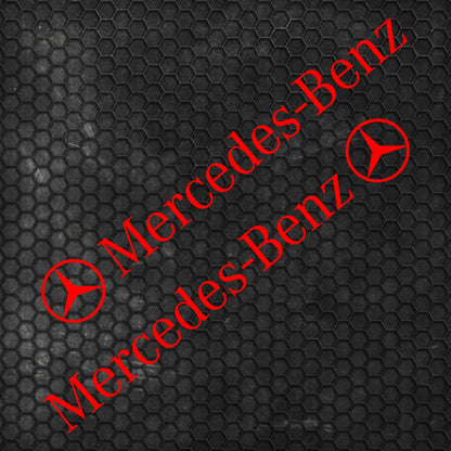 Set Mercedes Logo Decal Sticker Sport Racing Stripes Emblem | Mercedes Cut Emblem Graphic Vehicle Sticker, Vinyl Car Decal Both Sides