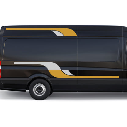 Set 4 Pcs Vehicle Stripes Graphics Car Van RV Trailer Truck Boat Accent Stripe Both Sides Decals | Camper Van Stripes vinyl Decor adhesives