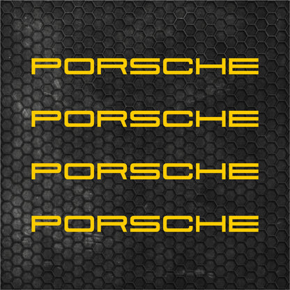 Set 4 HQ Porsche Logo Graphic Vinyl Motorsport Emblem Sticker Decals | Motorcycle Car Vehicle Emblem Decor Kit Racing wrap Adhesives Porsche Cut vinyl Logo