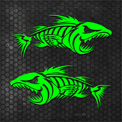 Set 2 Pcs Boat Furious Scary Fish Stickers Boat Body Decal Cruise