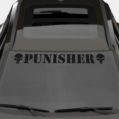 Windshield Punisher Front Car Window Sunstrip with Skulls Stickers Banner Decal Window Graphic | Stickers Motorsport Sunstrip Decor Kit