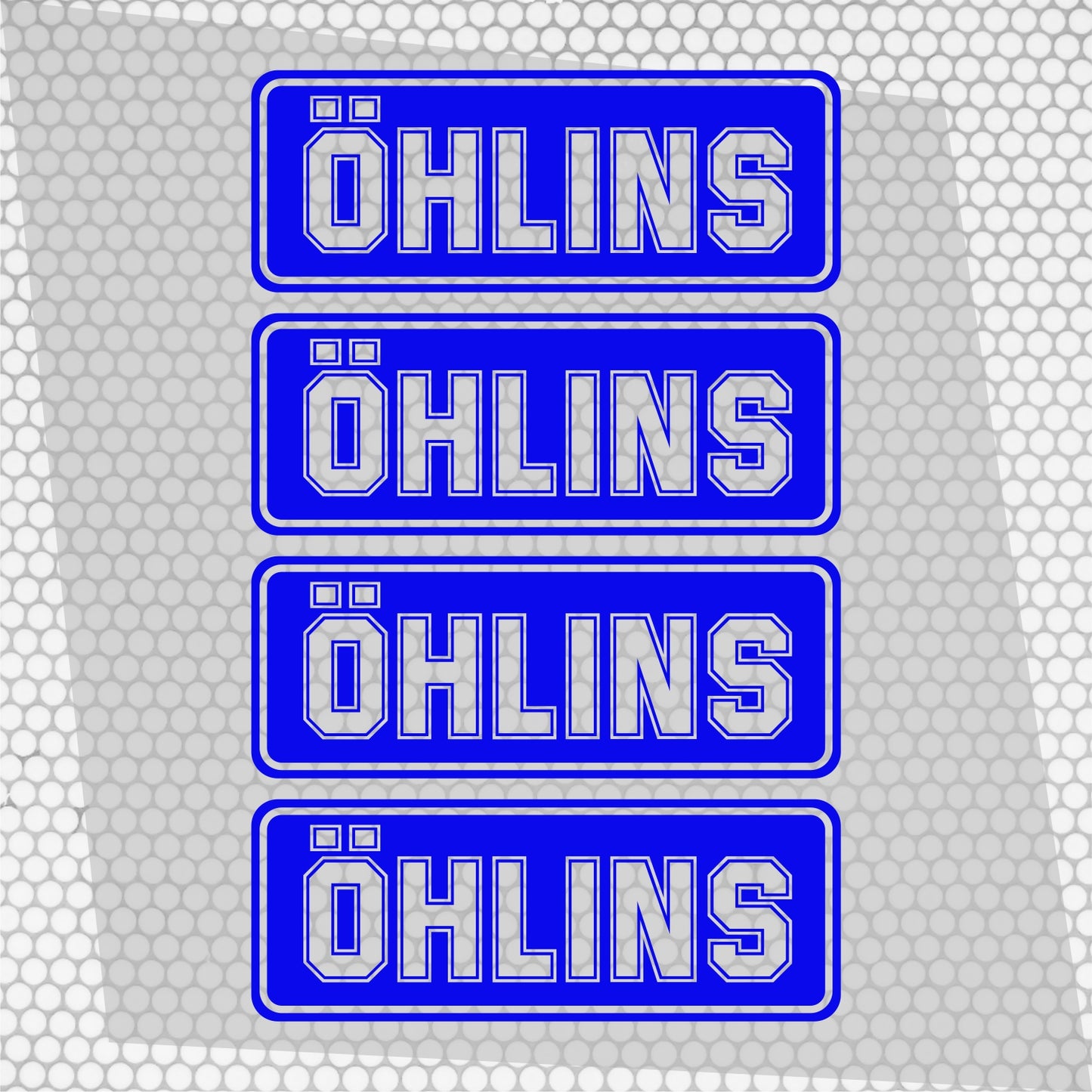 Set 4 Pcs Öhlins HQ Emblem Graphics Cut Stickers Sponsor Decals | Öhlins stickers cut from self-adhesive vinyl Öhlins wrap replacement decal