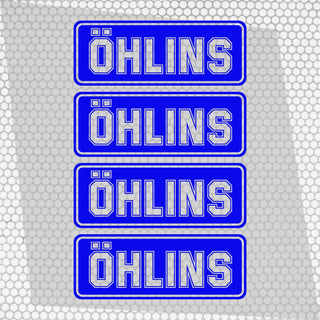 Set 4 Pcs Öhlins Emblem Graphics Cut Stickers Sponsor Decals