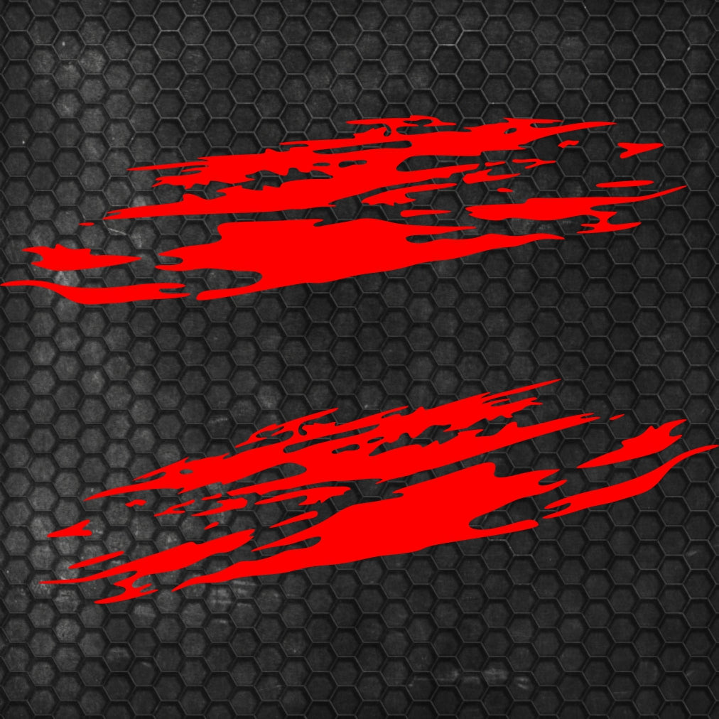 Set 2 Pcs Jerked Grounge Theme Decals Auto Sticker Graphics Both Sides Sports Splash Pattern Accessories Wrap Vinyl Decals | Auto Graphics