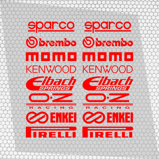 Set Cut Emblem Graphic Sponsor Stickers