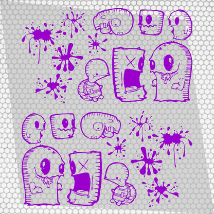 Set 2 Pcs Car Stickers Motive Monsters Blood JDM Decals | Sticker Graphics Both Sides Scary Pattern Wrap Vinyl Decals | Funny Graphics vinyl