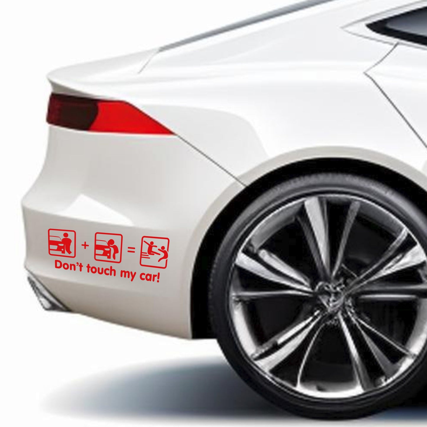 Set 2 Pcs Dont Touch My Car! Funny Vinyl Sticker Decals Both Sides Rear or Front Stickers decor Car Cover Sticker DIY Auto | Funny Graphics