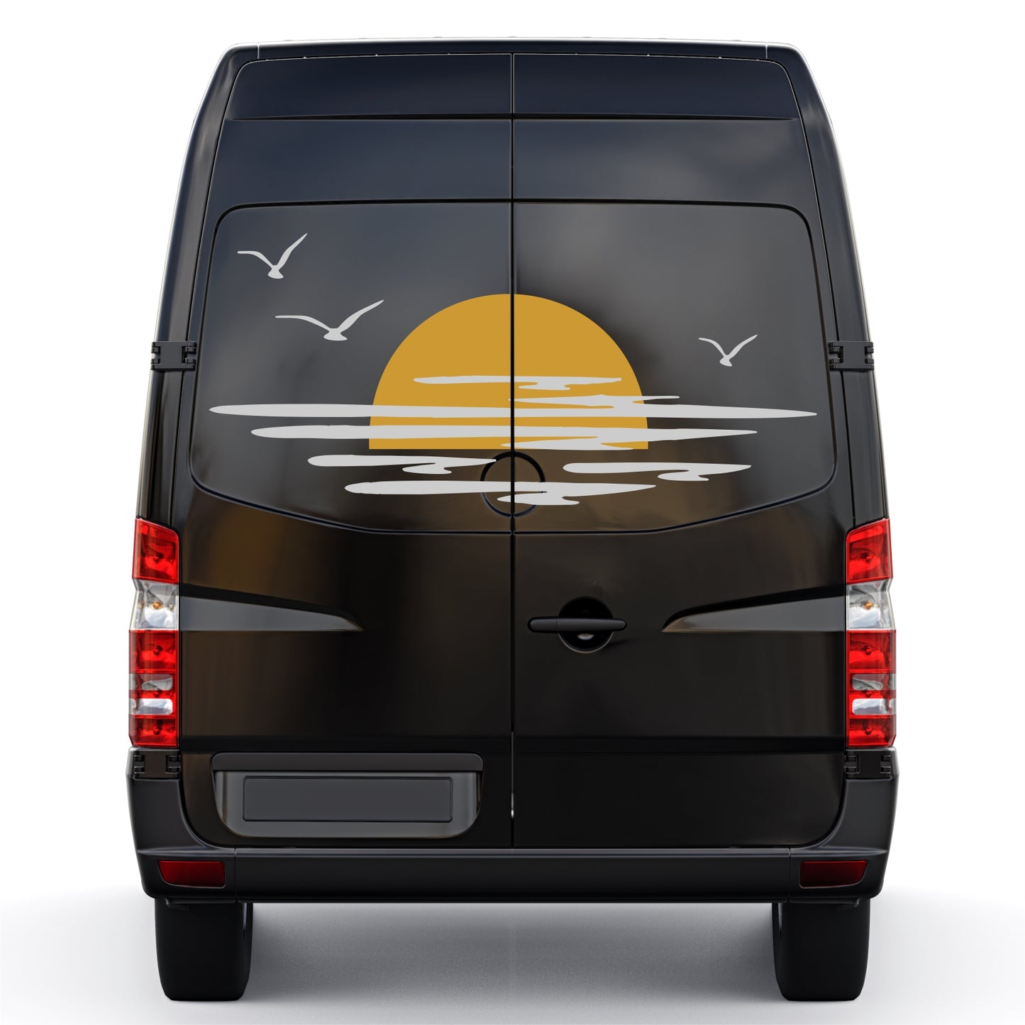 Set Caravan Sunset Among Clouds and Birds Graphics Decals | Camper Van Caravan Car Decoration Decals Kit | Motorhome Adhesive Decor Vinyl