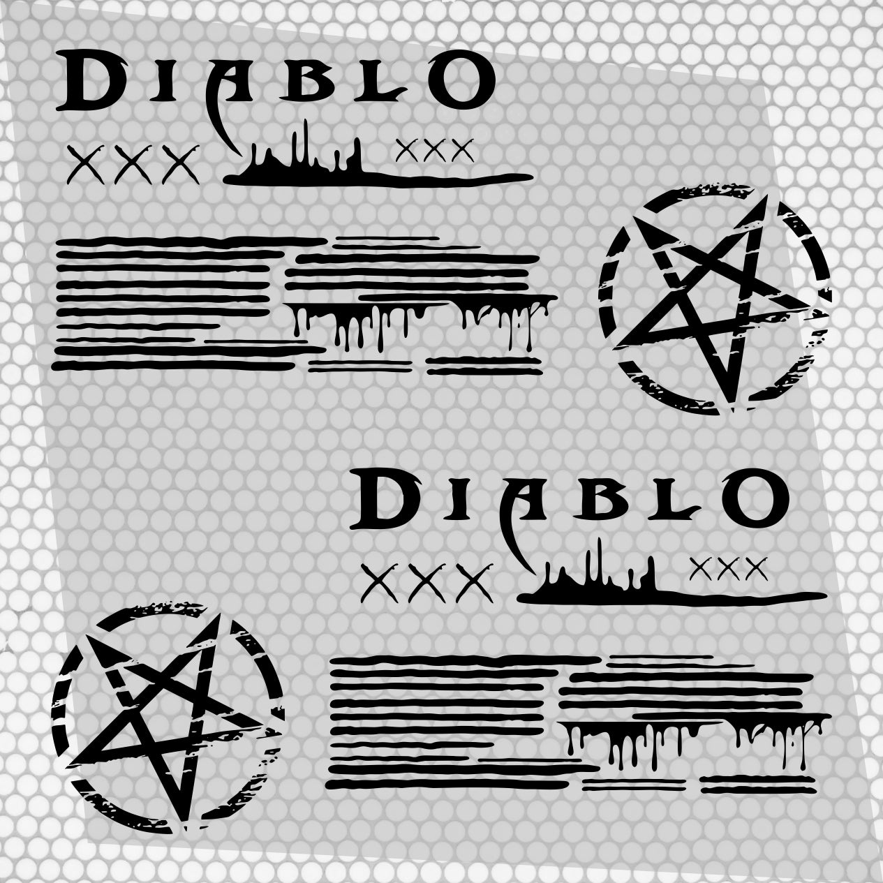 Set 2 Pcs JDM Decals The Diablo Theme Car Sticker Graphics Both Sides Sports Style Scary Pattern Accessories Wrap Vinyl Decal | Car Adhesive