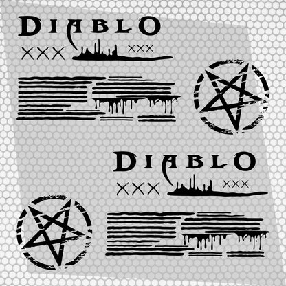 Set 2 Pcs JDM Decals The Diablo Theme Car Sticker Graphics Both Sides Sports Style Scary Pattern Accessories Wrap Vinyl Decal | Car Adhesive