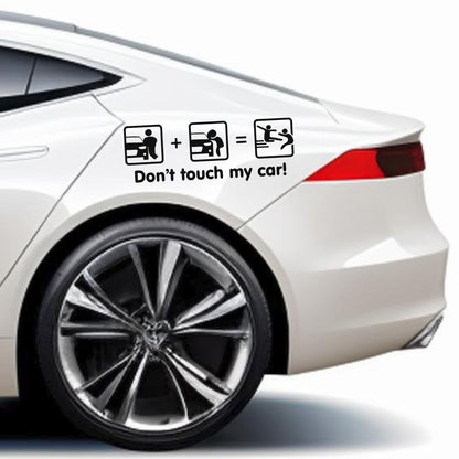Set 2 Pcs Dont Touch My Car! Funny Vinyl Sticker Decals Both Sides Rear or Front Stickers decor Car Cover Sticker DIY Auto | Funny Graphics