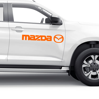 Set Mazda Logo Decal Sticker Sport Racing Stripes Emblem | Mazda Cut Emblem Graphic Vehicle Sticker, Vinyl Car Truck Van Decal Both Sides