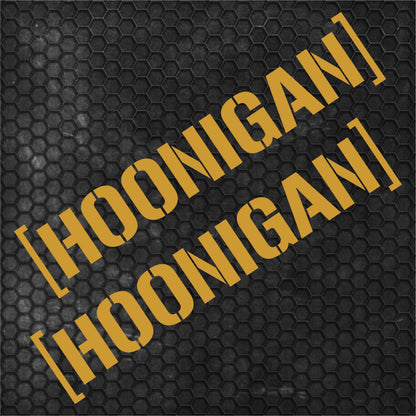 Set 2 Pcs HQ Hoonigan Emblem Graphic Decals | Motorsport Drifting, burnouts, doughnuts Decor | Sport Race Decals Events Vinyl Adhesives wrap