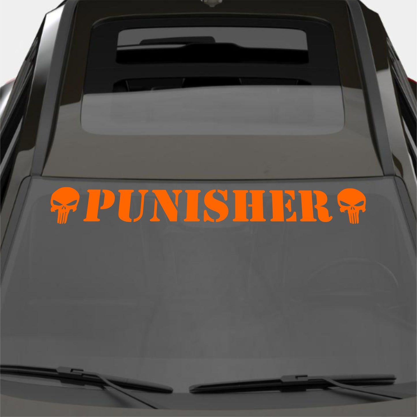 Windshield Punisher Front Car Window Sunstrip with Skulls Stickers Banner Decal Window Graphic | Stickers Motorsport Sunstrip Decor Kit