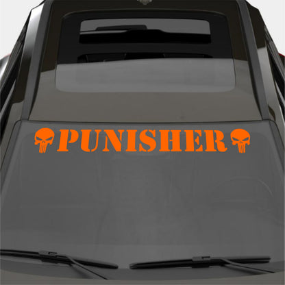 Windshield Punisher Front Car Window Sunstrip with Skulls Stickers Banner Decal Window Graphic | Stickers Motorsport Sunstrip Decor Kit