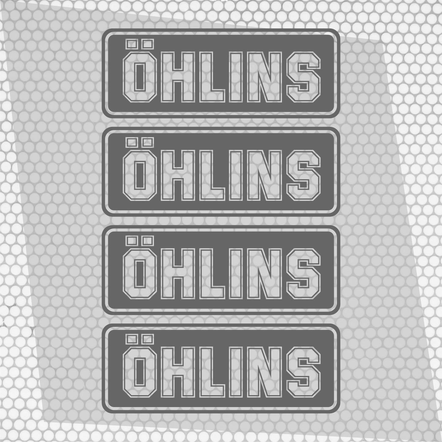 Set 4 Pcs Öhlins HQ Emblem Graphics Cut Stickers Sponsor Decals | Öhlins stickers cut from self-adhesive vinyl Öhlins wrap replacement decal