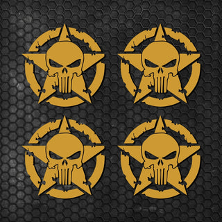 Set 4 Pcs Skull Star Punisher Graphics Holes Decal