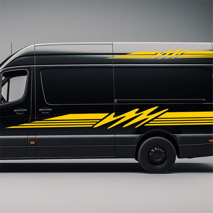 Set 4 Pcs Van Stripes Graphics for Caravan Graphics RV Horsebox Trailer Camper Van Body Decor Vinyl Decals | Motorhome Stripes Adhesive Set