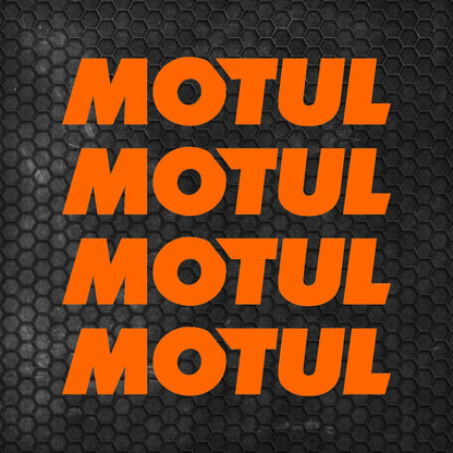 Set 4 HQ Motul Oil Sponsor Vinyl Racing Motorsport Emblem Sticker Decals | Motul Motorcycle Car Vehicle Emblem Decor Kit Racing wrap Adhesives Motul Cut vinyl Logo