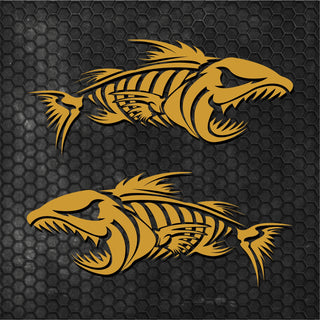Set 2 Pcs Large Fish Bone Stickers Boat Body Decal Cruise
