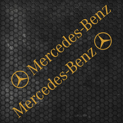 Set Mercedes Logo Decal Sticker Sport Racing Stripes Emblem | Mercedes Cut Emblem Graphic Vehicle Sticker, Vinyl Car Decal Both Sides