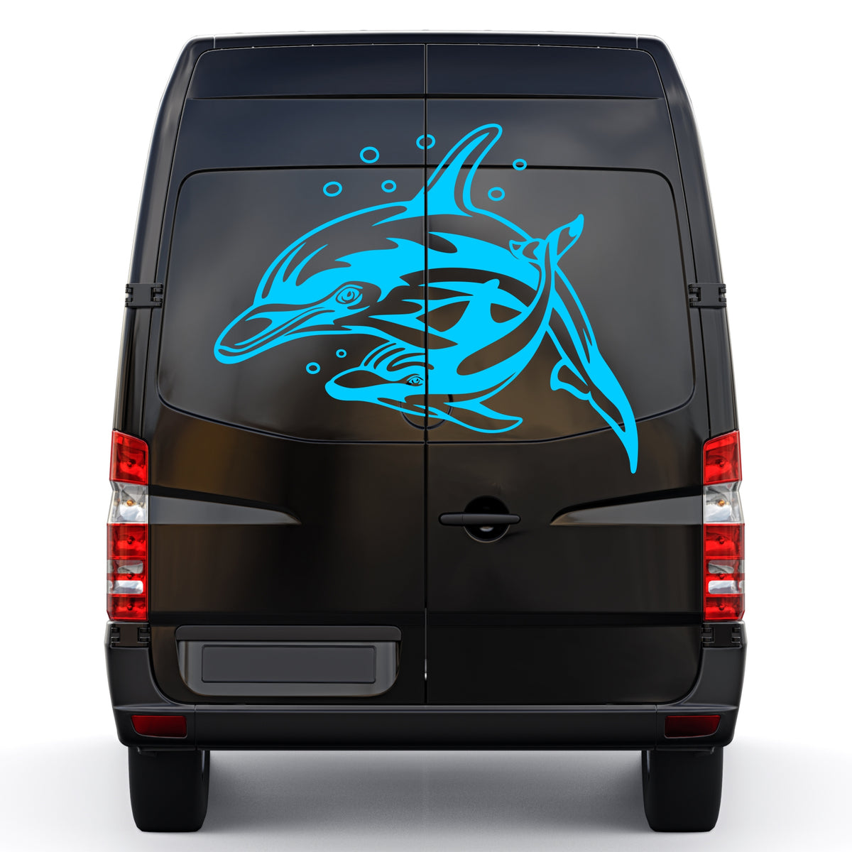Set Sticker Caravan Family of Dolphins Graphic Decals | Camper Van Caravan Car Decor wrap Sea Animals Decals Kit | Motorhome Rear Adhesives