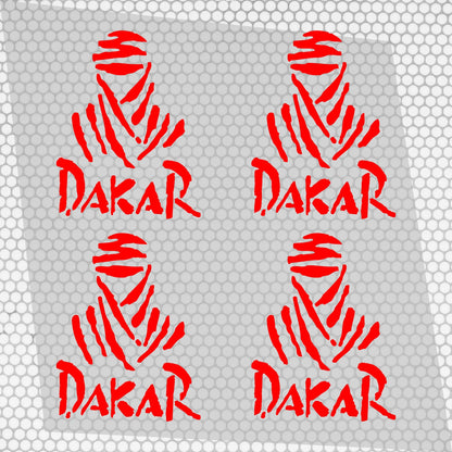 4 Pcs High Quality Dakar Sticker Sponsor Vinyl Decal Badge Tuning Car Bike Racing Sport Set Graphics | Sides Roof Rear Sticker for any Vehicle | Sport vinyl decal graphics adhesives