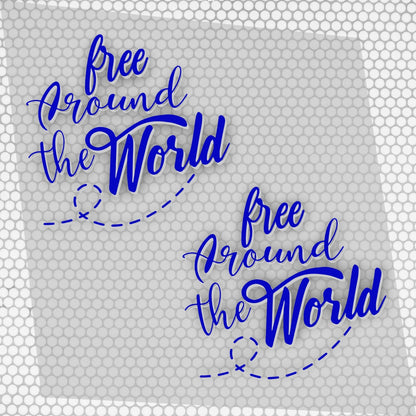 Set 2 Pcs Free Around the World Graphics Decals both sides | Camper Van Caravan Car Quote Decor Decals Kit | Motorhome Adhesive Decor Vinyl