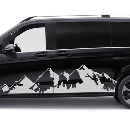 2 Pcs Nature Big Montains Graphics Decal Both Sidesfor any Vehicle Vinyl Stripes RV Car Truck Camper Van Boat Trailer Side Offroad Sticker