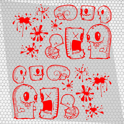Set 2 Pcs Car Stickers Motive Monsters Blood JDM Decals | Sticker Graphics Both Sides Scary Pattern Wrap Vinyl Decals | Funny Graphics vinyl
