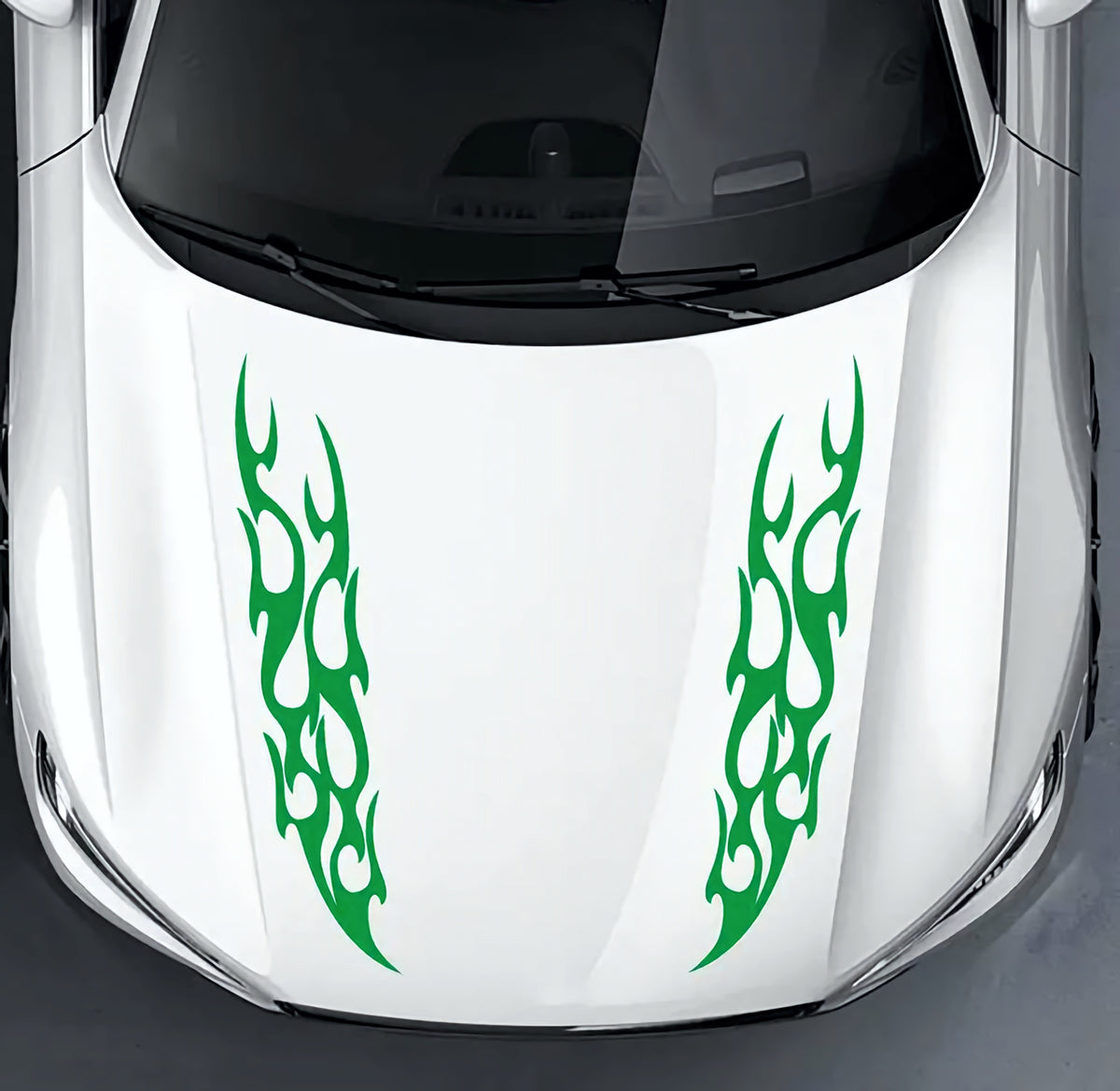 Set 2 Pcs Racing Flames Fire Decal Hood Decals