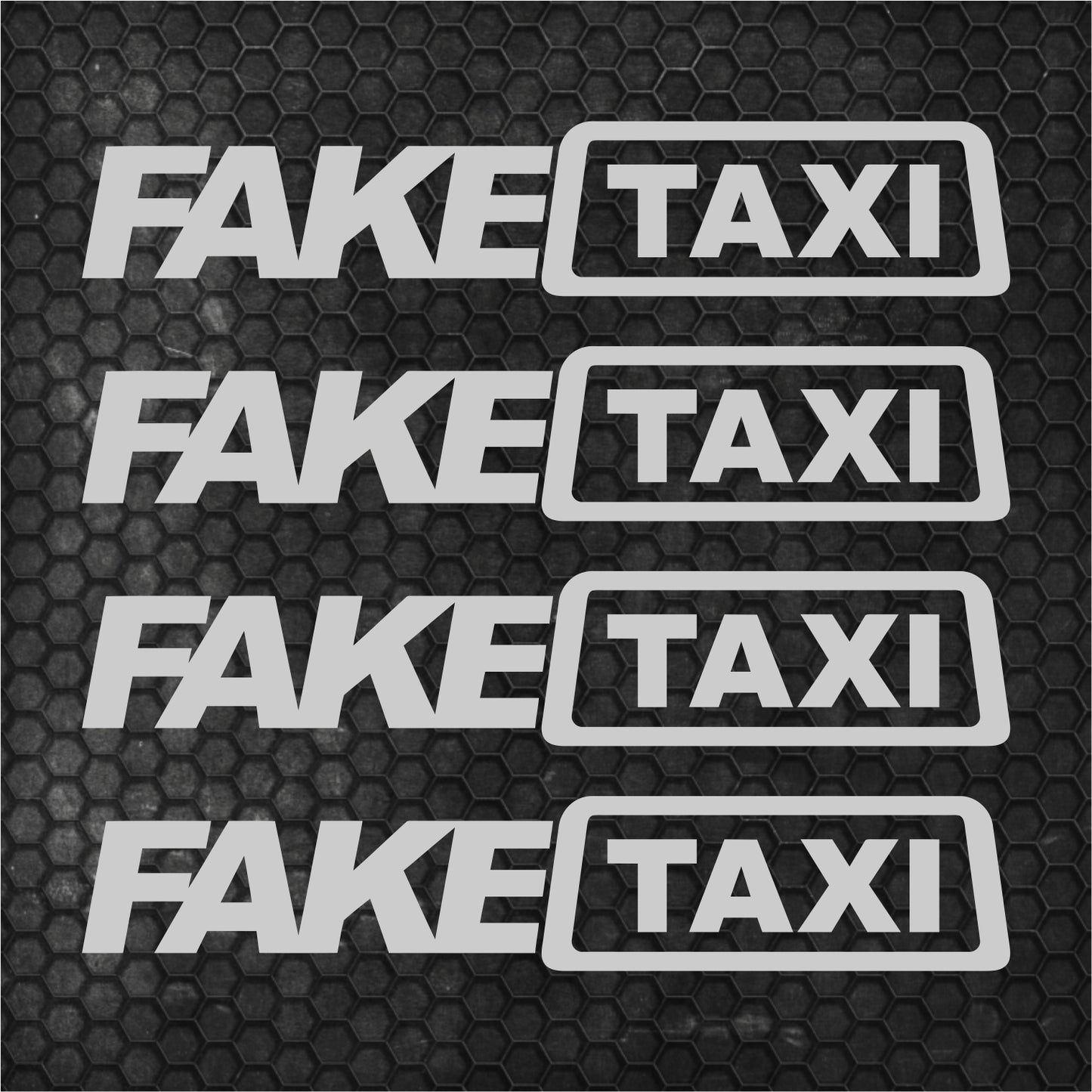 Set 4 Pcs Funny Fake Taxi HQ Graphics Cut Stickers vinyl Decals | FAKE TAXI Car Auto Sticker FakeTaxi Decal No Background replacement decal