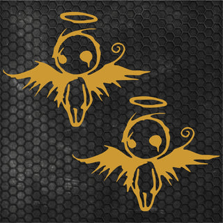 2 Pcs Sad Emo Angel Decal Sticker