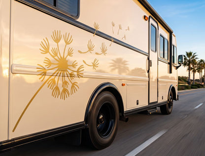 Set 2 Pcs Boho Style Dandelion Flower decal Van Sticker