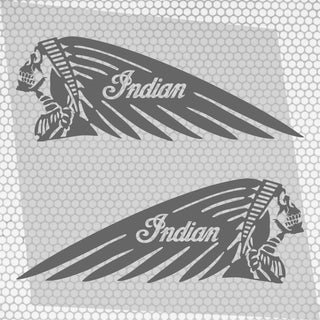 Set 2 Pcs Emblem Vehicle Motorcycle Stickers Indian Skull