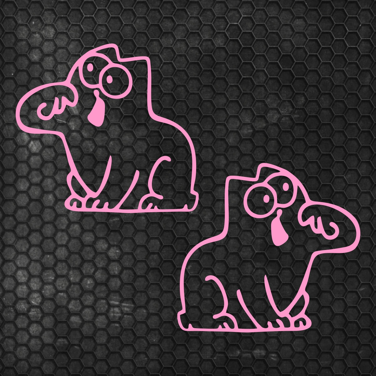 Set 2 Pcs Hungry Cat Simon Sticker car Vinyl Decals