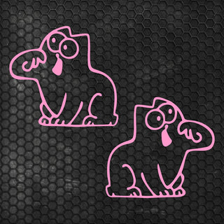 Set 2 Pcs Hungry Cat Simon Sticker car Vinyl Decals