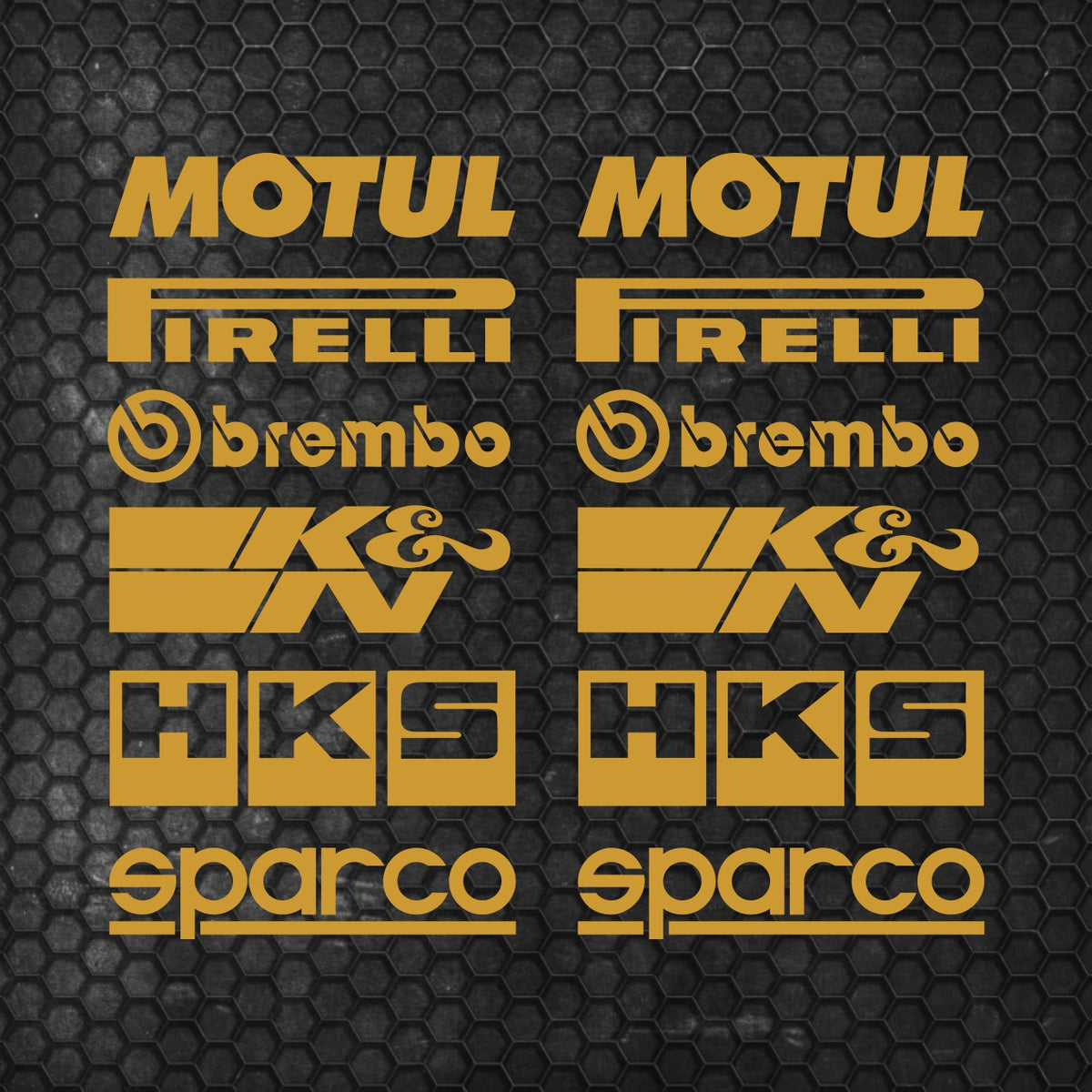 Set Both Sides Cut Emblem Graphics Sponsor Stickers Racing Brand Decal
