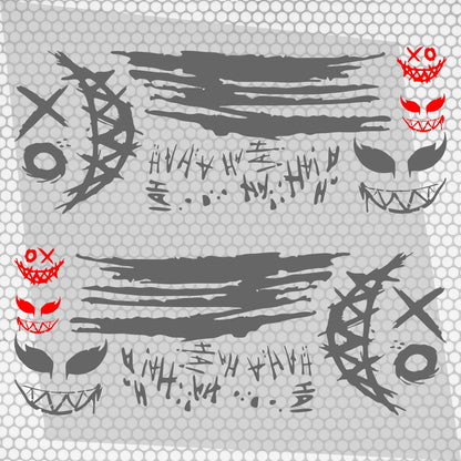 Set 2 Pcs JDM Decals Joker Car Sticker Graphics Both Sides Sports Style Scary Ahahah Pattern Accessories Wrap Vinyl Decals | Funny Graphics