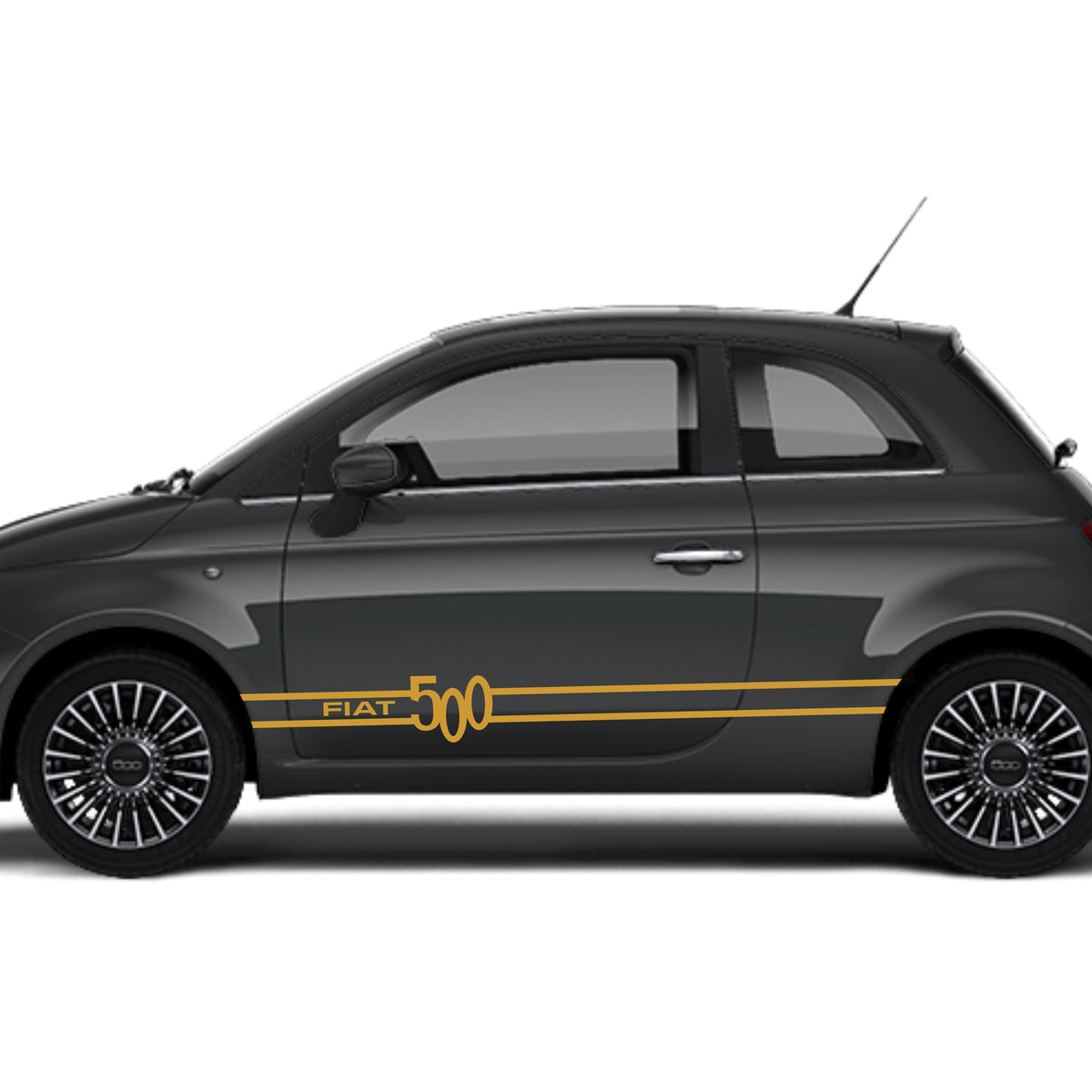 Set 2 Pcs Fiat 500 Stripes Graphics Decals for Both Sides Sticker Decals | Sport Stripes Vinyl Adhesives Fiat 500 vehicle wrap decor