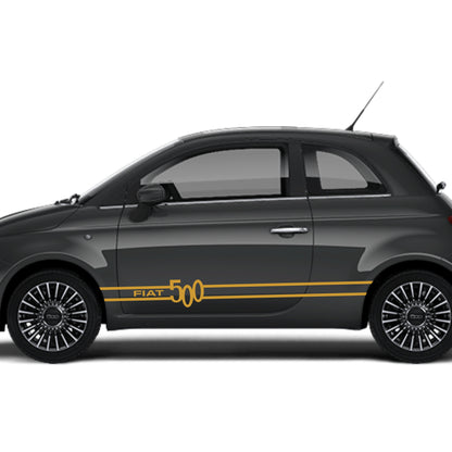 Set 2 Pcs Fiat 500 Stripes Graphics Decals for Both Sides Sticker Decals | Sport Stripes Vinyl Adhesives Fiat 500 vehicle wrap decor