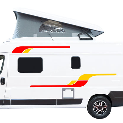 Set 4 Pcs Vehicle Stripes Graphics Car Van RV Trailer Truck Boat Accent Stripe Both Sides Decals | Camper Van Stripes vinyl Decor adhesives