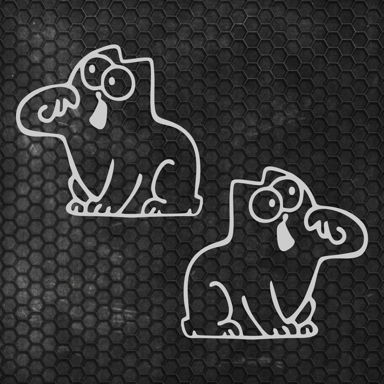Set 2 Pcs Hungry Cat Simon Sticker car tailgate bowl Vinyl Decals | Funny cat Stickers decor Cover Sticker adhesive Auto | Animal Graphics