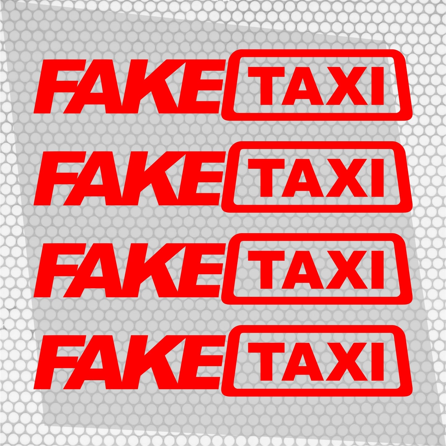 Set 4 Pcs Funny Fake Taxi HQ Graphics Cut Stickers vinyl Decals | FAKE TAXI Car Auto Sticker FakeTaxi Decal No Background replacement decal