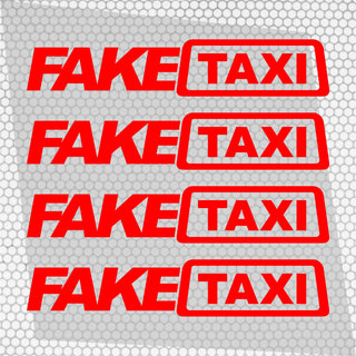 Set 4 Pcs Funny Fake Taxi Graphics Cut Stickers
